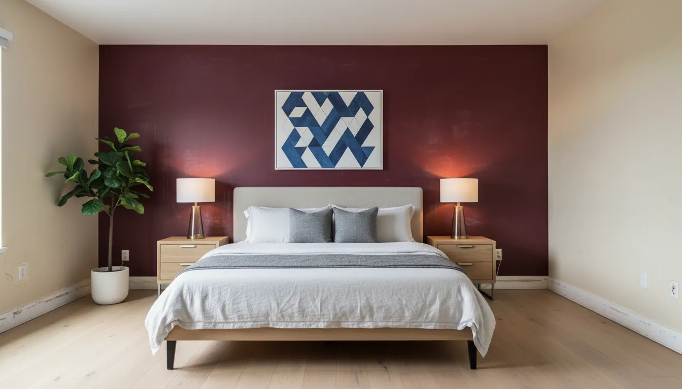 Accent wall before painting